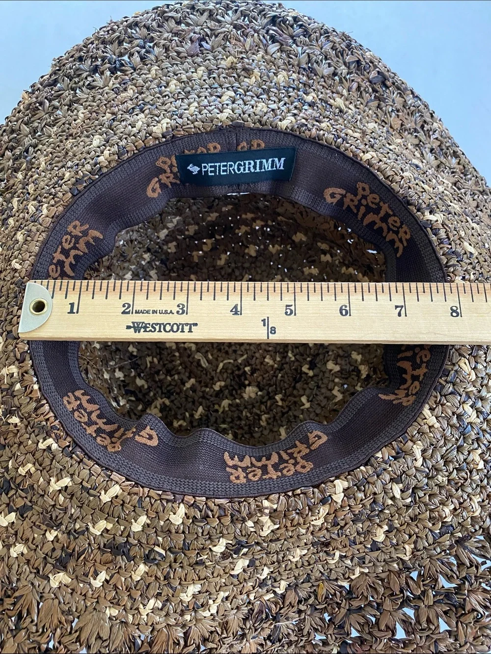 Peter Grimm Woven Straw Hat in Natural Brown and Tan